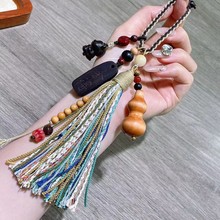 新中式葫芦小熊流苏挂件时尚百搭精致复古纯手工编织挂饰包挂车挂