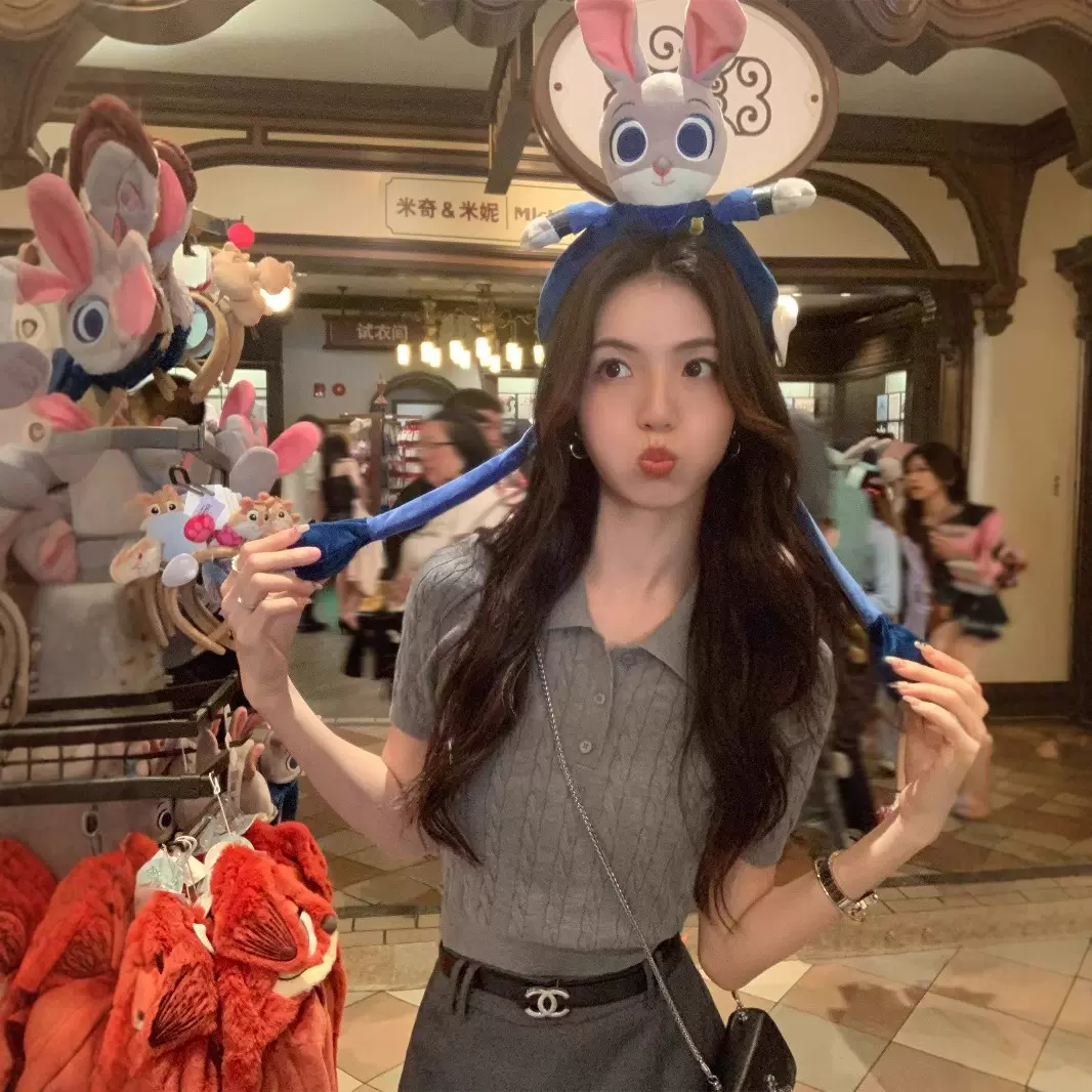 纯欲辣妹修身短款别致Polo短袖针织女夏季简约翻领小衫设计感上衣