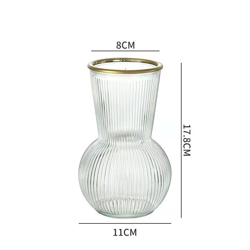 Jarrón de cristal Pudrag minimalista nórdico para rosas, tulipanes, flores frescas, hidroponía, creatividad en el hogar y la oficina.