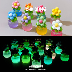 漫画のカラーの細いきらめきの花の鉢植えのDIYの花の鉢植えの家庭の置物の自家製の車の置物のテーブルの置物