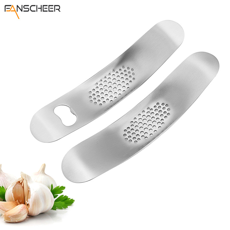 Garlic press manual boat type garlic puree press with multi-function beer bottle opener garlic puree artifact
