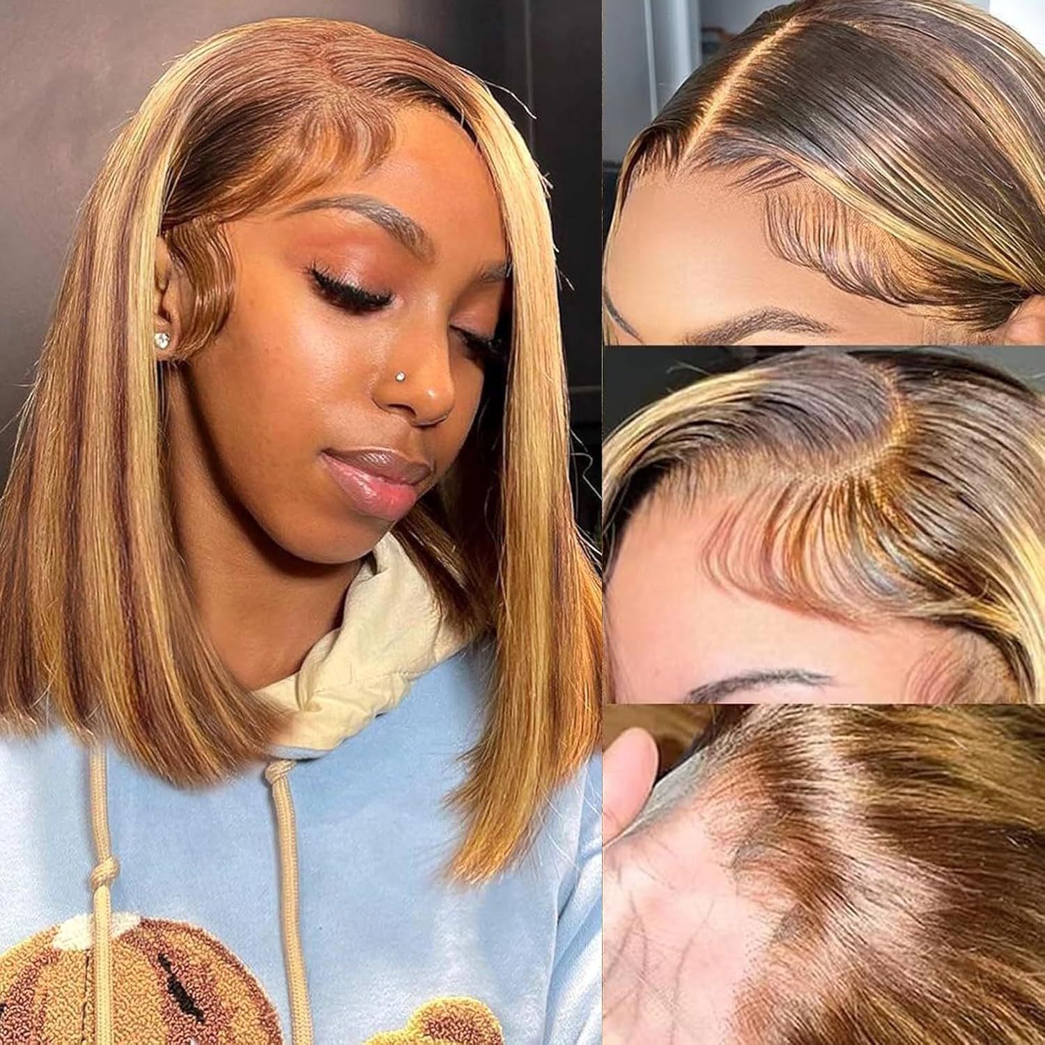 Highlight Front Lace 13x4 Lace Frontal Wigs 4 / 27# Popperie