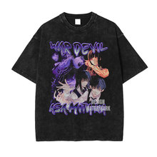 Mitaka Asa T-shirt Vintage Washed Anime C-Chainsaw M-Man T S