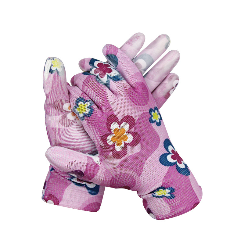 工厂直销13针尼龙pu涂掌PU手套防静电耐磨加厚浸胶防护劳保手套