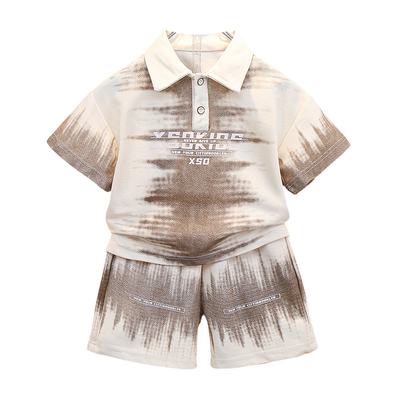 7190 Camisa POLO de verano para niños Traje casual de manga corta para niños 2025 Nuevos pantalones cortos Ropa deportiva Bebé delgado