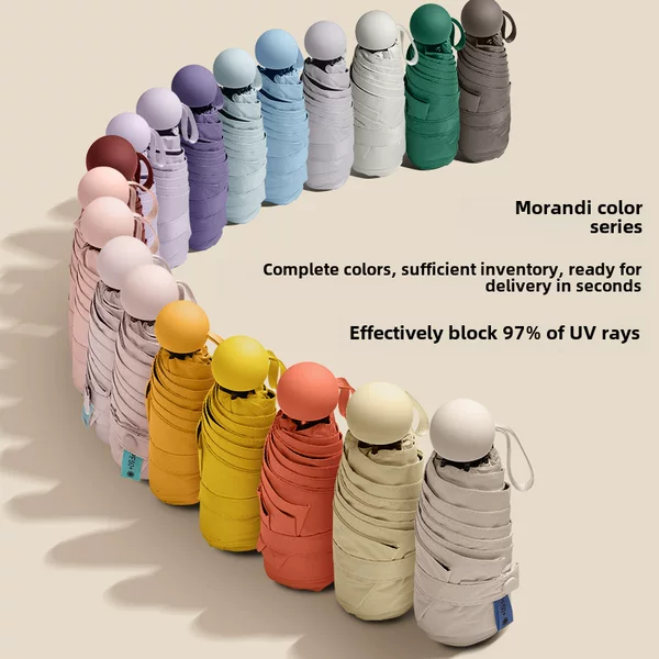 Mini 50% off Capsule Sun Umbrella, Compact, Sun Protection, Uv Protection, Dual-Use for Sun and Rain, Women's Umbrella, Customizable