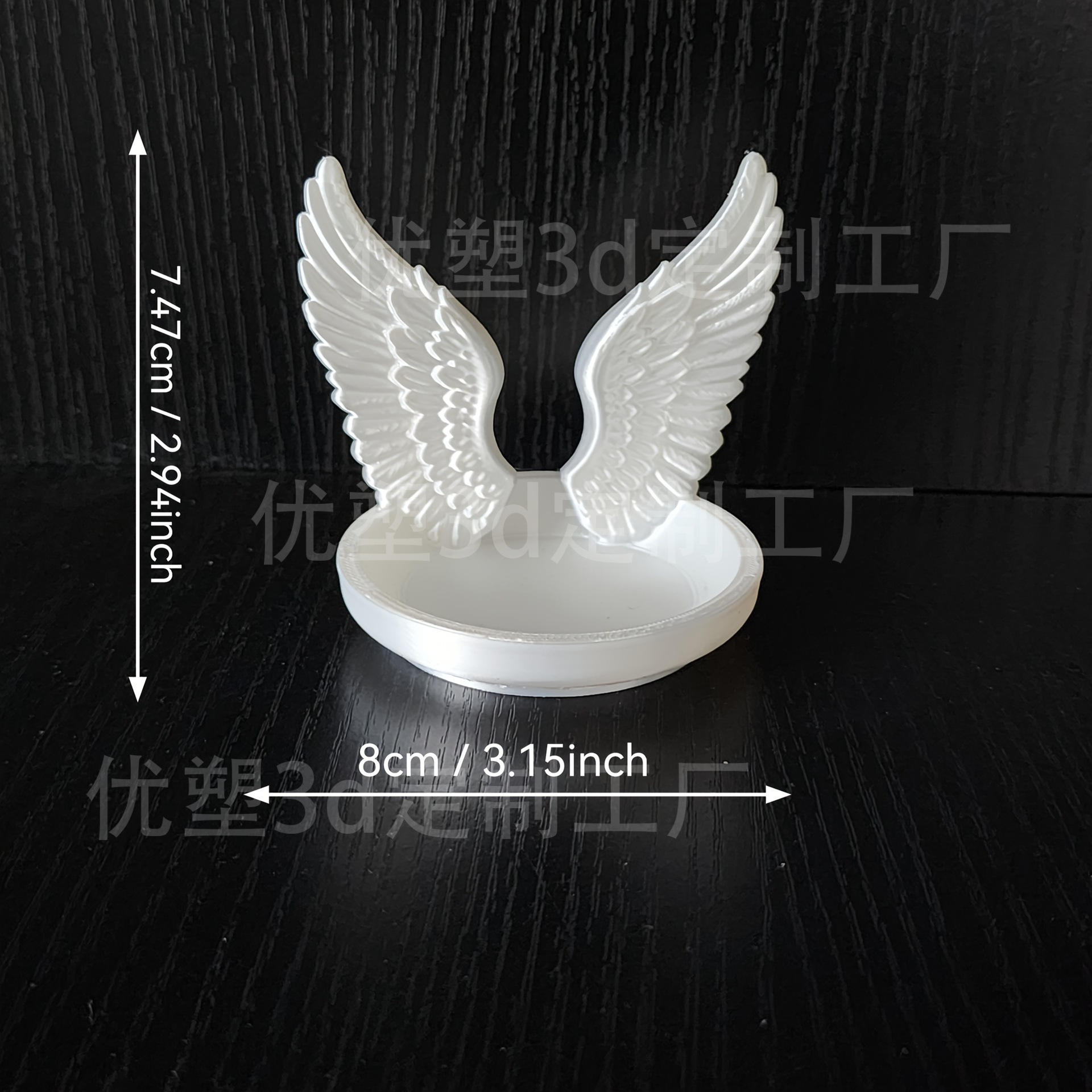 Transfronterizo impresión 3D alas de ángel bandeja de joyas escritorio portal decoración de escritorio acabador de joyas almacenamiento