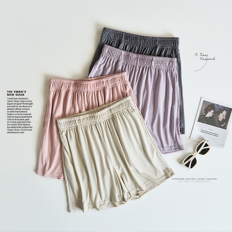 Coconut Oil Eco-Friendly Women's Single Pants Cool Home Pants Solid Color Loose Sleep Shorts Thin Three-Point Pants Summer