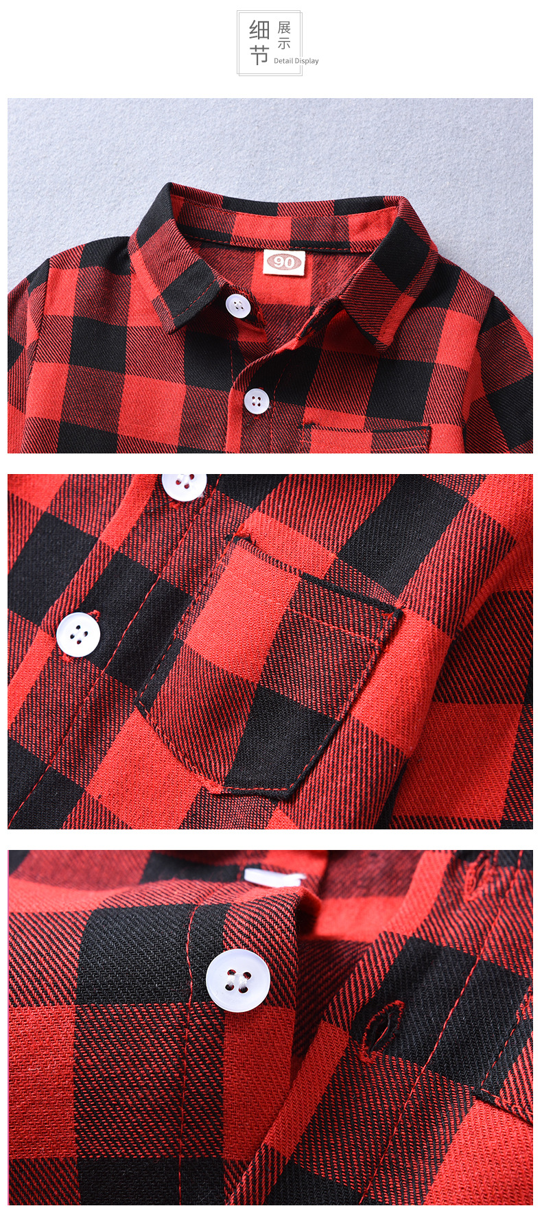 2021 Autumn New Boys' Plaid Shirt Casual Top Letter Printed Children's Handsome Shirt Boys' Clothing display picture 4