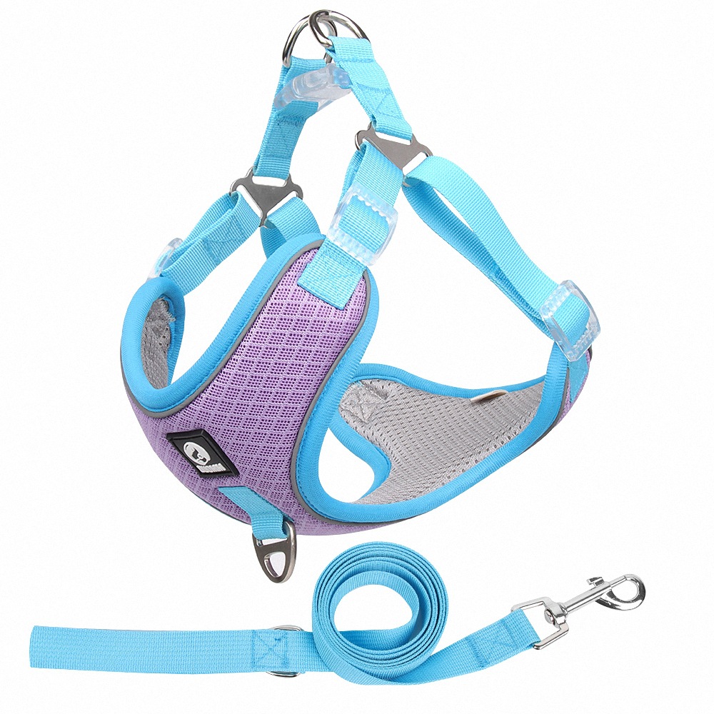 Personalizada nueva mascota cinturón de pecho tela de malla reflectante perros grandes cuerda de paseo para perros cuerda de tracción para perros diseño telescópico
