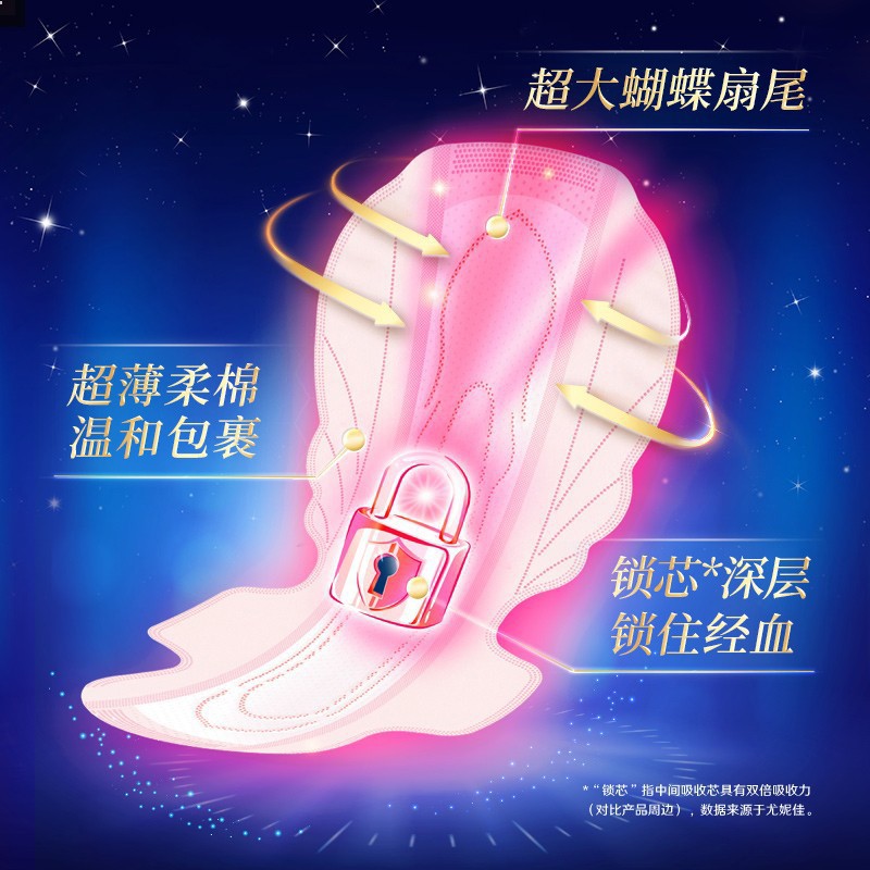 蘇菲衛生巾超熟睡350mm超薄裸感肌夜用姨媽巾4片整箱批發代發