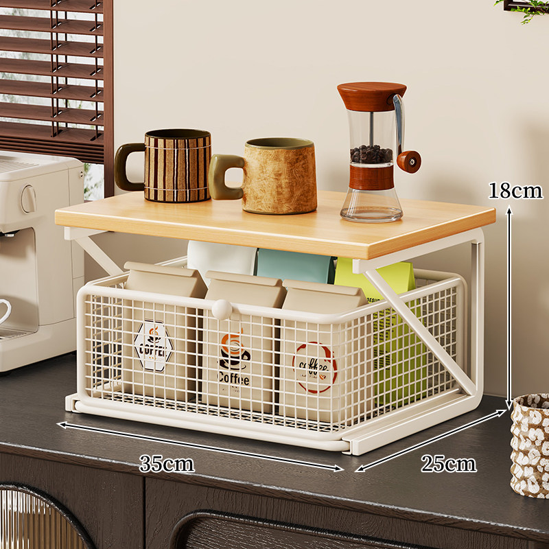 Organizador de Tazas y Bolsas de Té Extraíble para Mesa