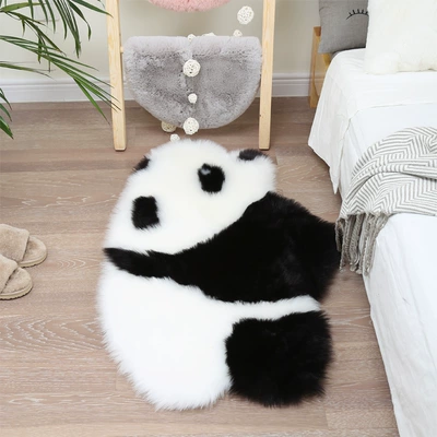 Australian Sheep Children's Room Carpet Cute Cartoon Animal Shape Carpet Bedroom Carpet Bedside Blanket Plush Carpet (Car Carpet) - panda-imitation-wool-around-6092cm
