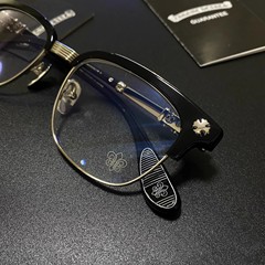 克罗心925银眼镜个性方框眉架纯钛眼镜框 高级质感板材眼镜