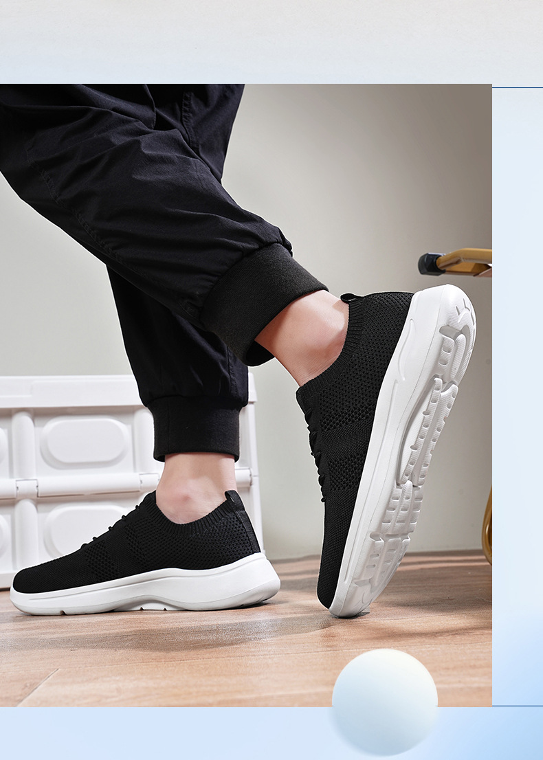 Summer Cross-border Men's Large Size Casual Sports Versatile Flat Shoes, Lightweight Breathable Fly-knit Trendy Shoes_vogvips.com