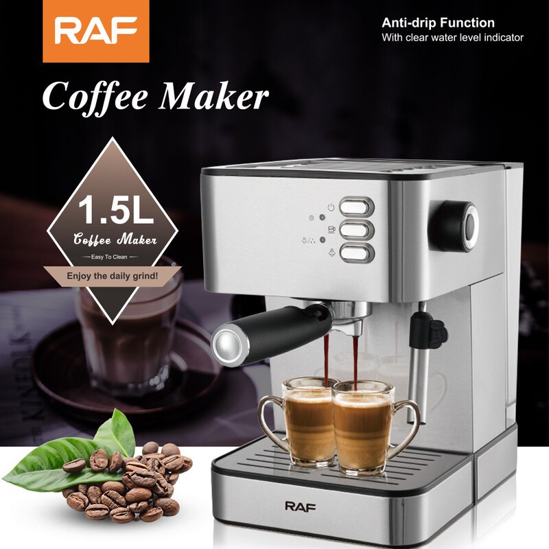 Akane Cross-Border European Coffee Machine Household Small Italian Semi-Automatic Steam Milk Frother All-In-One Coffee Machine
