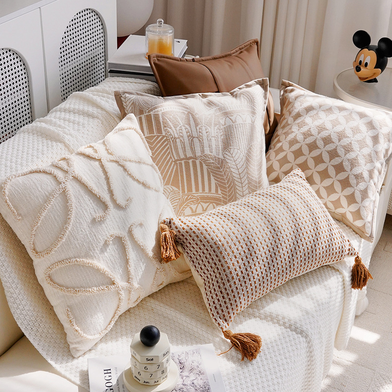Cream-wind lujoso hogar sofá almohada cubierta de almohada asiento de alto nivel cama ventana flotante respaldo almohada almohada cubierta