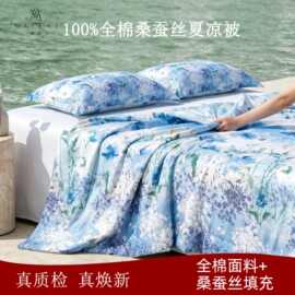 美来桐乡蚕丝被100%桑蚕丝可水洗纯棉蚕丝夏凉被印花空调被子批发
