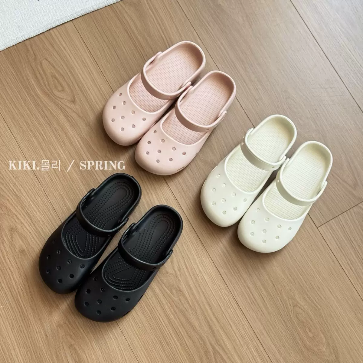 mollykiki包头透气芭蕾洞洞鞋女2026夏季新款防滑一脚蹬平底拖鞋