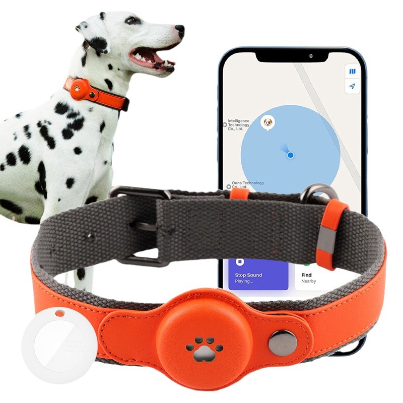 Collar para Perro con Localizador Antipérdida, con Localizador Autorizado por Apple para Rastrear Perros, Producto Premium de Amazon para Uso en Automóviles.