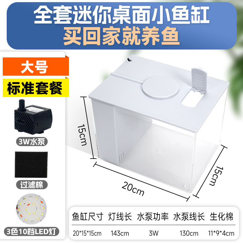 Acuario Ecológico de Escritorio con Filtro Externo e Iluminación para Sala de Estar image 8