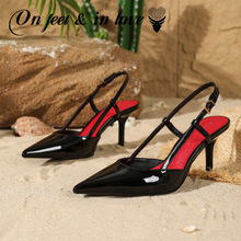 新款简约轻奢欧美风时尚简约细跟高跟浅口尖头显瘦女休闲单鞋