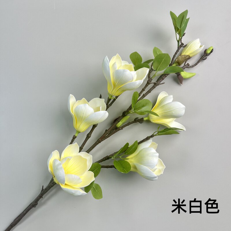 モクレンのシミュレーション花は6頭の如意玉蘭の偽花の家庭の結婚祝い用品の軟装の景観の装飾の卸売りをします。|undefined