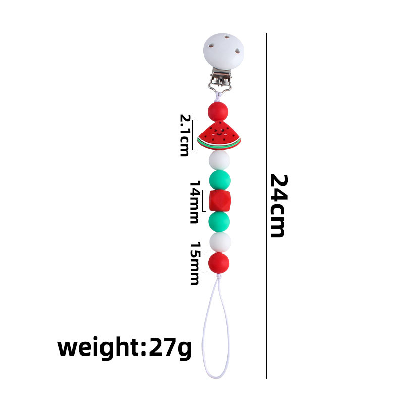 Suministros para bebés Hemu chupete clip bebé calmante silicona sandía chupete cadena Amazon mordedor cadena anti-caída Nuevo