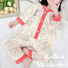 390#儿童睡衣纯棉小孩套装宝宝秋季长袖女小童女童家居服夏季2025