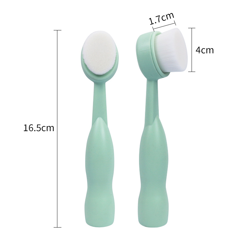 Cepillo de lavado facial pelo suave manual mango largo soporte plano cepillo de limpieza facial profundo cepillo de limpieza facial fábrica al por mayor
