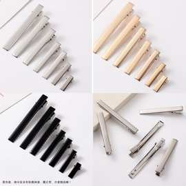 鸭嘴夹发饰金属发根发夹diy底胚配饰侧边夹子材料方形发卡批发