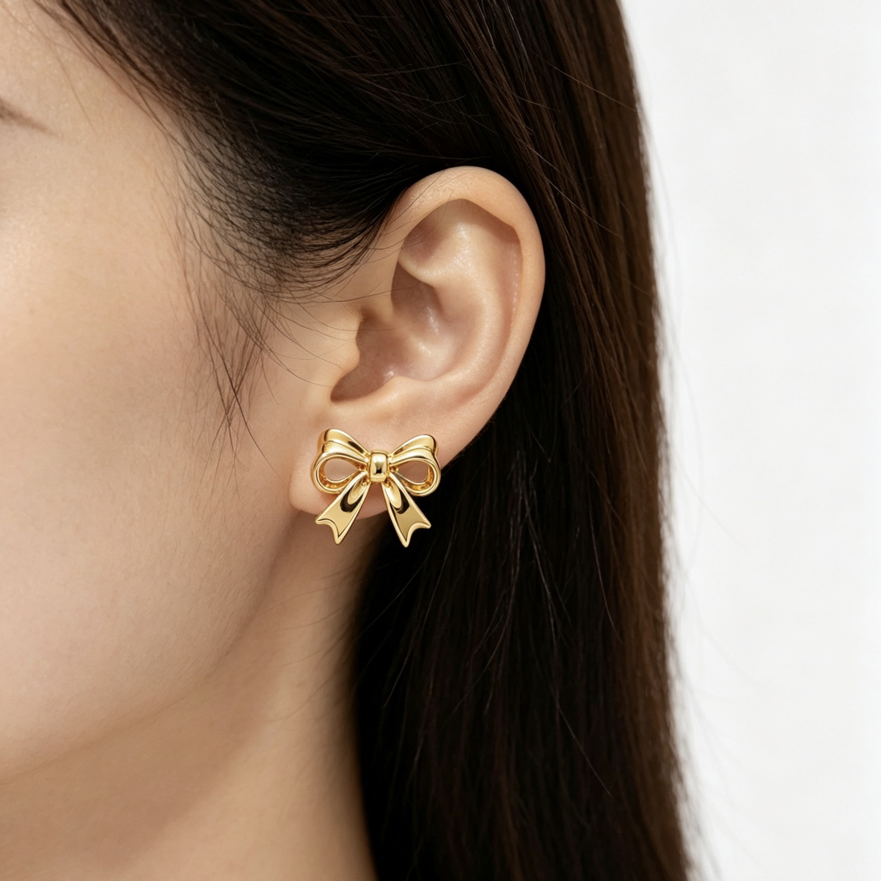 Bowknot Stud Earrings In Stainless Steel Versatile Jewelry_voghion.com