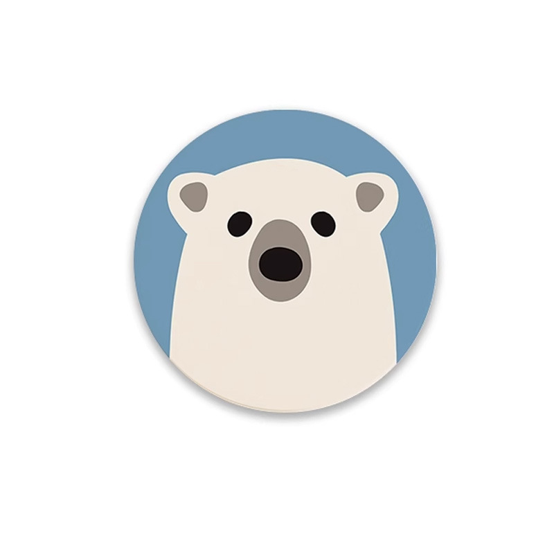 Posavasos de café de oficina de dibujos animados, posavasos de escritorio, posavasos de agua redondos, almohadillas absorbentes de agua de barro de diatomeas, encimera de secado rápido