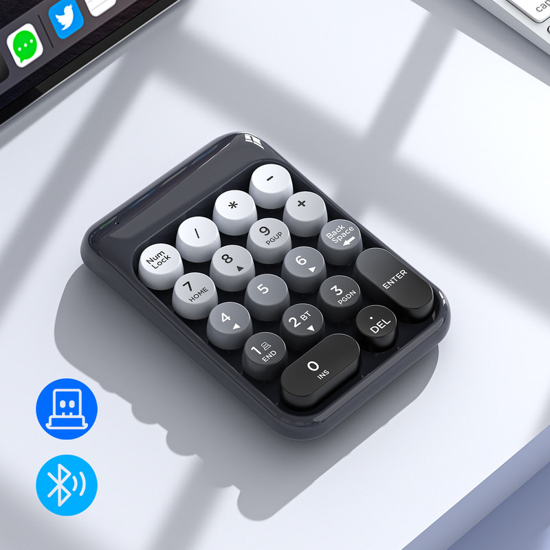 Cross-Border Bluetooth 2.4g Wireless Numeric Keyboard Retro Colorful Keycap Keyboard Mini Wireless Keyboard for Finance Use Cross-Border Bluetooth 2.4g Wireless Numeric Keyboard Retro Colorful Keycap Keyboard Mini Wireless Keyboard for Finance Use