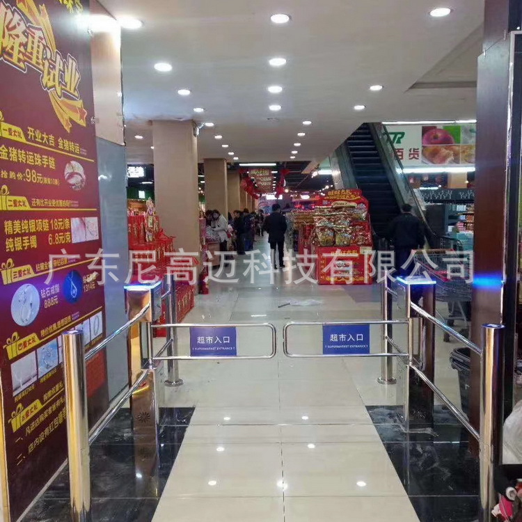 超市进门红外感应全自动单向摆闸门禁不锈钢电动双开单项人行道闸