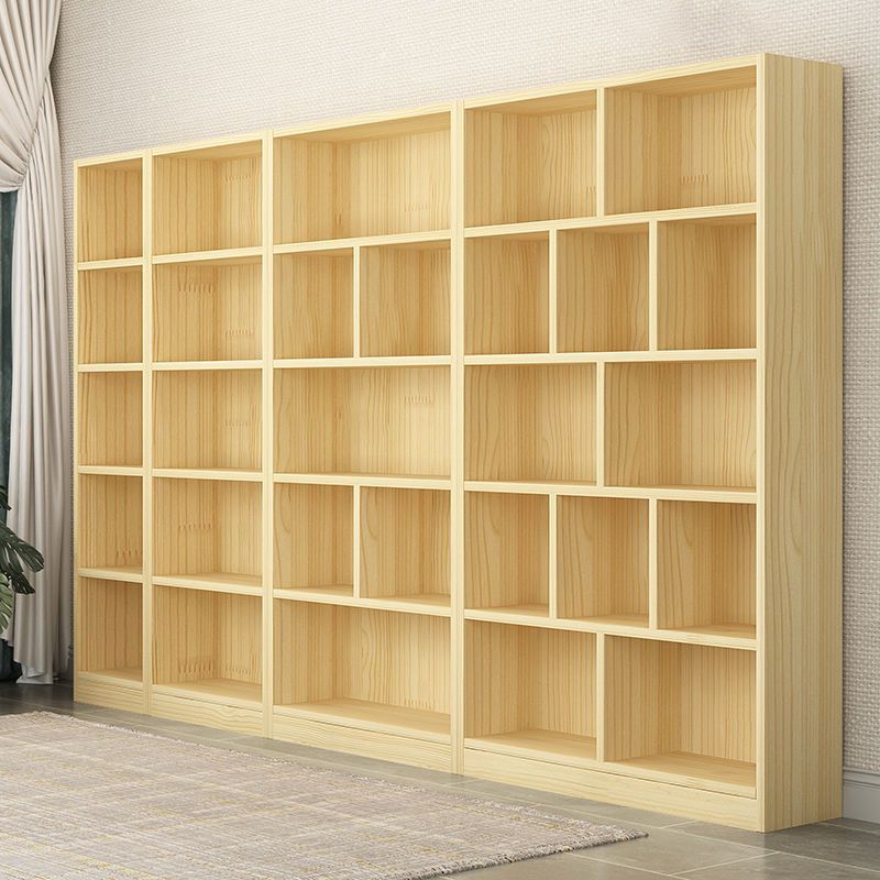Solid Wood Bookcase Bookshelf Storage Rack Floor-Standing Home Bookcase Children's Bookcase with Doors Pine Library Cabinet Living Room Wholesale