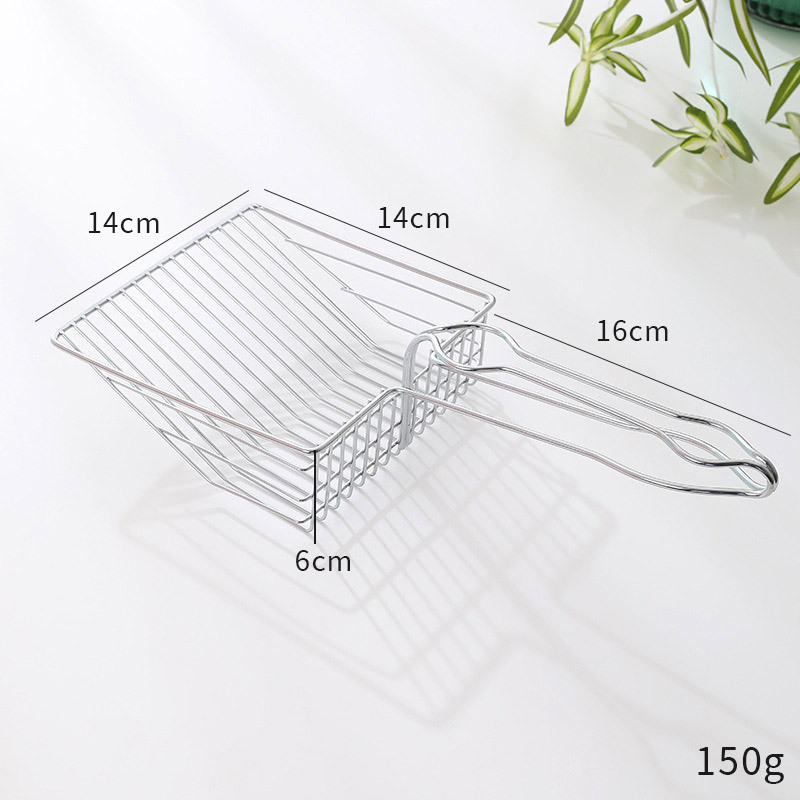 Pala de arena para gatos de acero inoxidable Pala de mierda para gatos Pala de arena para gatos de metal grande Pala de arena para gatos