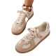 Foreign Trade European and American Large Size Moral Training Shoes 2024 New Round Toe Versatile Lace-Up Flats White Shoes Low-Top Sports Sneakers