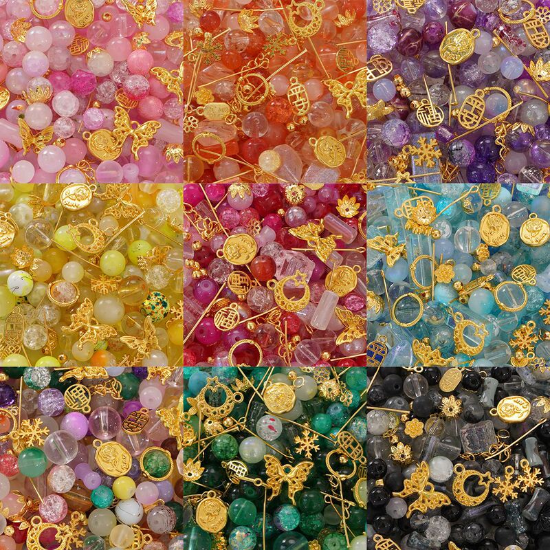 Various Styles of Mixed Glass Beads, Alloy Accessories, Mixed Color Beads, Handmade DIY Bracelets, Necklaces, and Jewelry Various Styles of Mixed Glass Beads, Alloy Accessories, Mixed Color Beads, Handmade DIY Bracelets, Necklaces, and Jewelry
