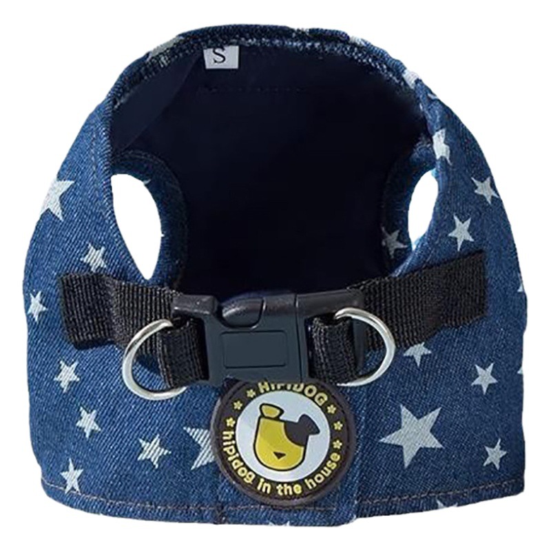 Chaleco de mezclilla correa para perro mediano y pequeño perro Teddy Bomei correa para el pecho perro mascota cuerda para caminar suministros para gatos