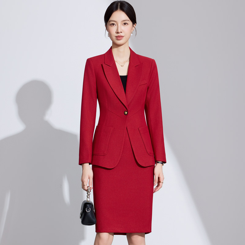 春秋美容师珠宝店新款职业套装长袖西服正装酒店开业庆典工作服|undefined