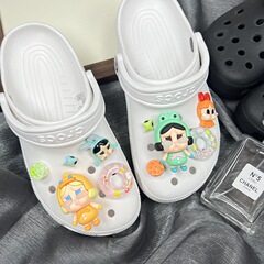 下駄アクセサリー泣き人形靴バックル DIY 毛皮のようなバブル小さな警察シリーズかわいい漫画の靴花靴