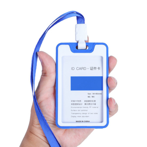 Cross-border double-sided transparent work badge, badge lanyard, card holder, student bus card holder, employee trade fair brand wholesale