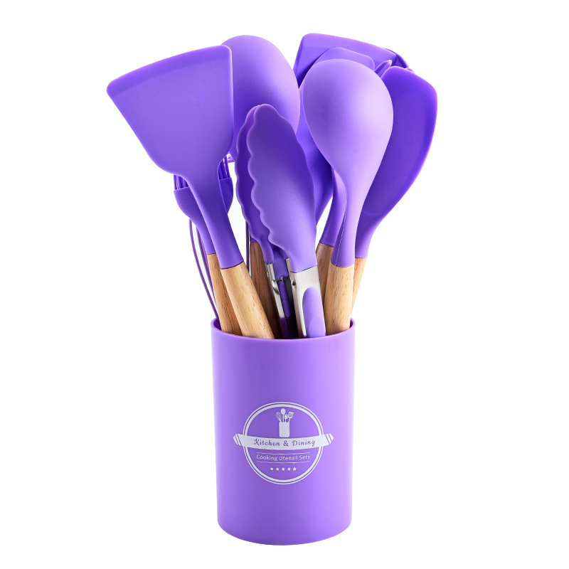 Juego de utensilios de cocina y cuchillos de silicona transfronterizos para el hogar con utensilios de cocina de acero inoxidable, juego de cocina multifuncional de 20 piezas.