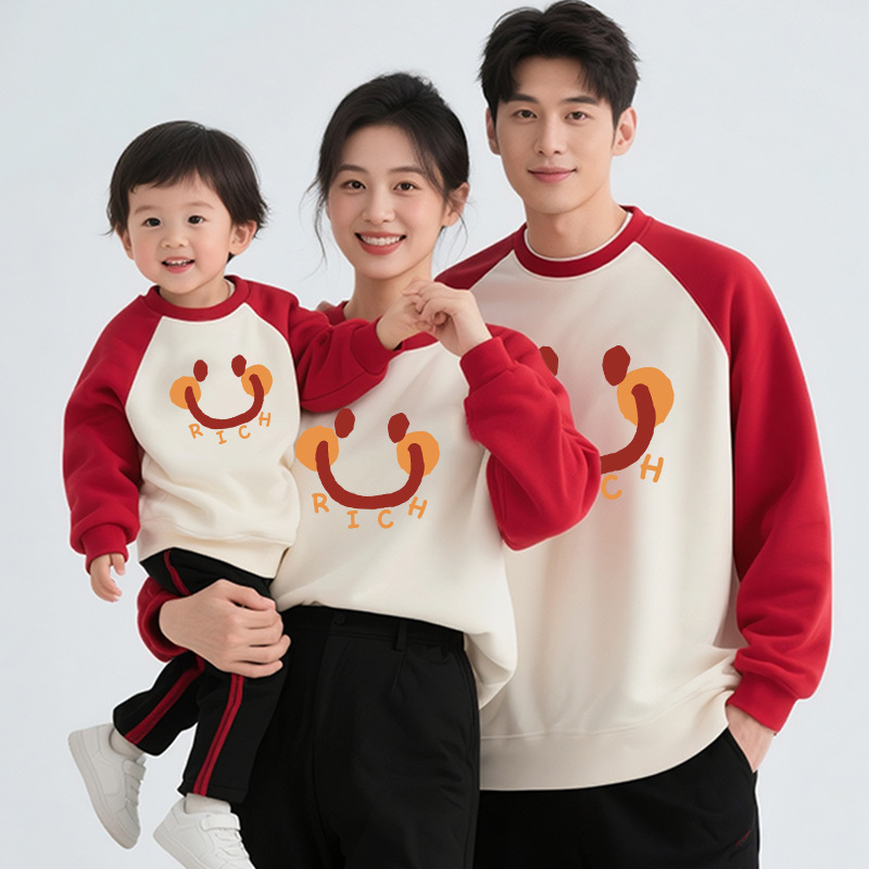 亲子装卫衣婴儿周岁百天2025新款一家三口四口母女母子装学生班服