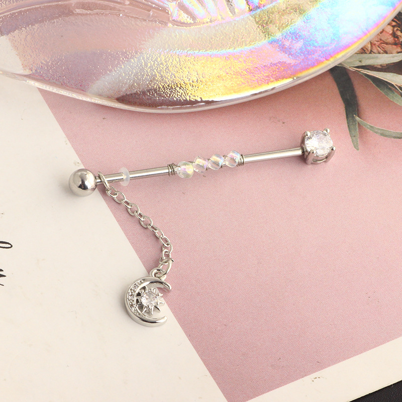 Stainless Steel Industrial Ear Long Rod Body Piercing Ear Bone Nail Export Jewelry detail image 15