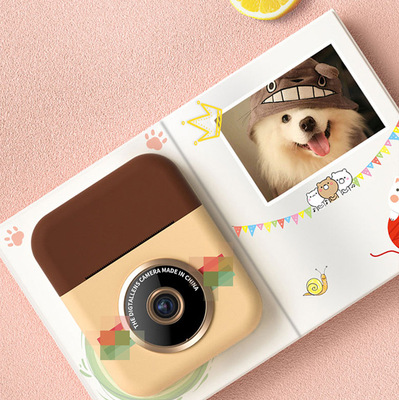 拍立得相机 热敏打印儿童相机前后双摄像头拍立得2.4寸IPS高清屏