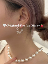 K012韩版电话线耳环素银纯手工高级小众ins耳环重工线条秋冬耳环
