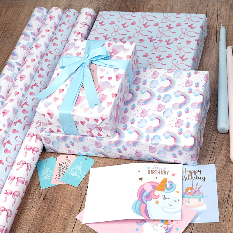 Transfronterizos exclusivos para papel de regalo de arco rosa creativo de dibujos animados juguetes de papel de regalo de cumpleaños de gran tamaño