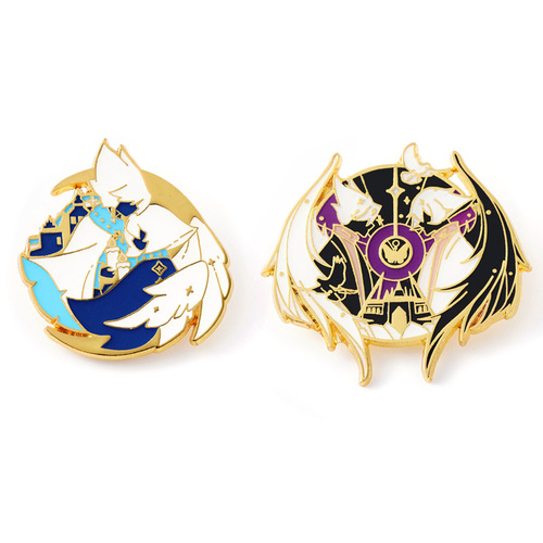 Second-generation peripheral light encounters and stays together anime fan love couple brooch badge alloy paint glue gift